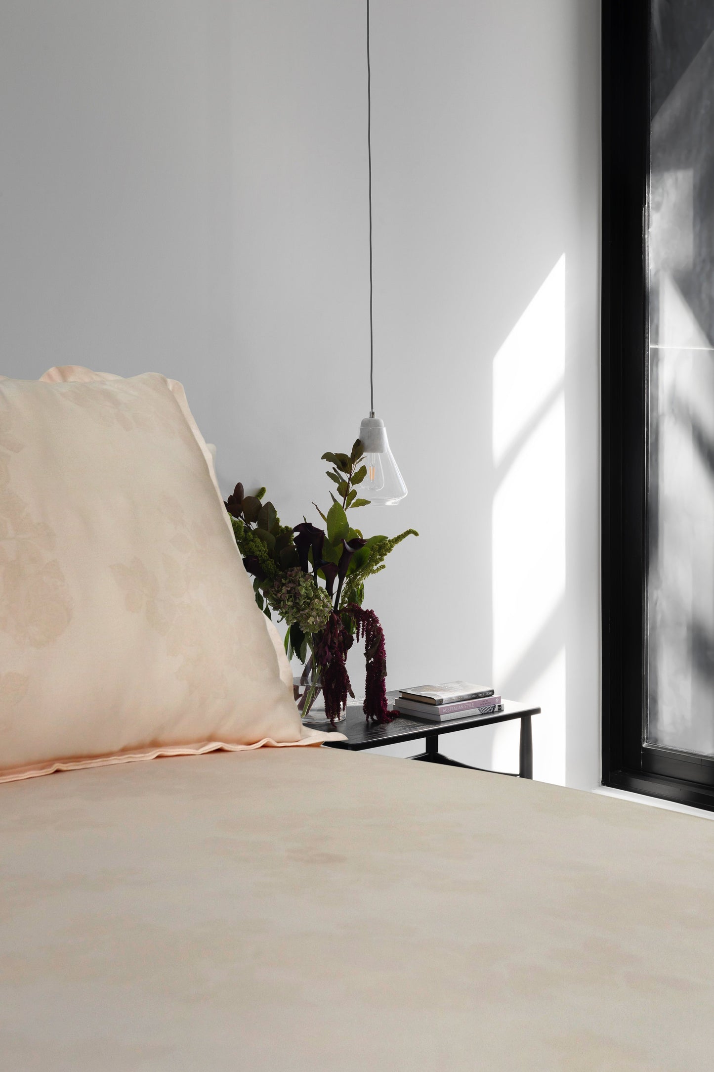 Premium Cotton Bedsheet - Floral Peach jacquard