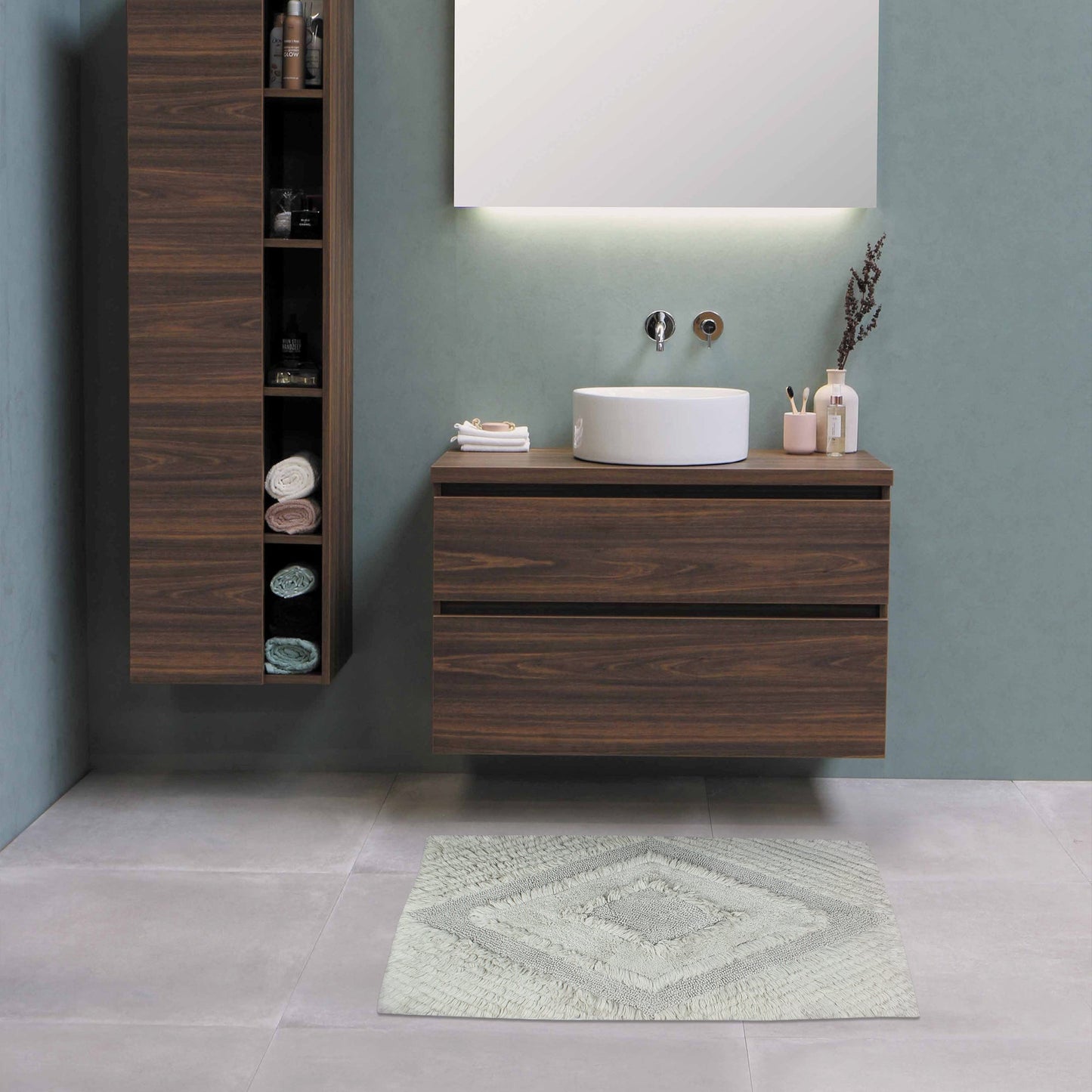 Boho Bath Mat - White
