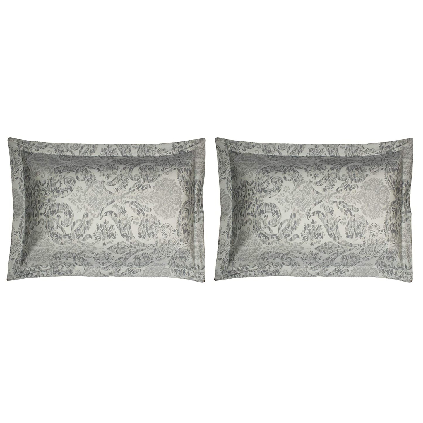 Premium Cotton Bedsheet - Cream & Grey