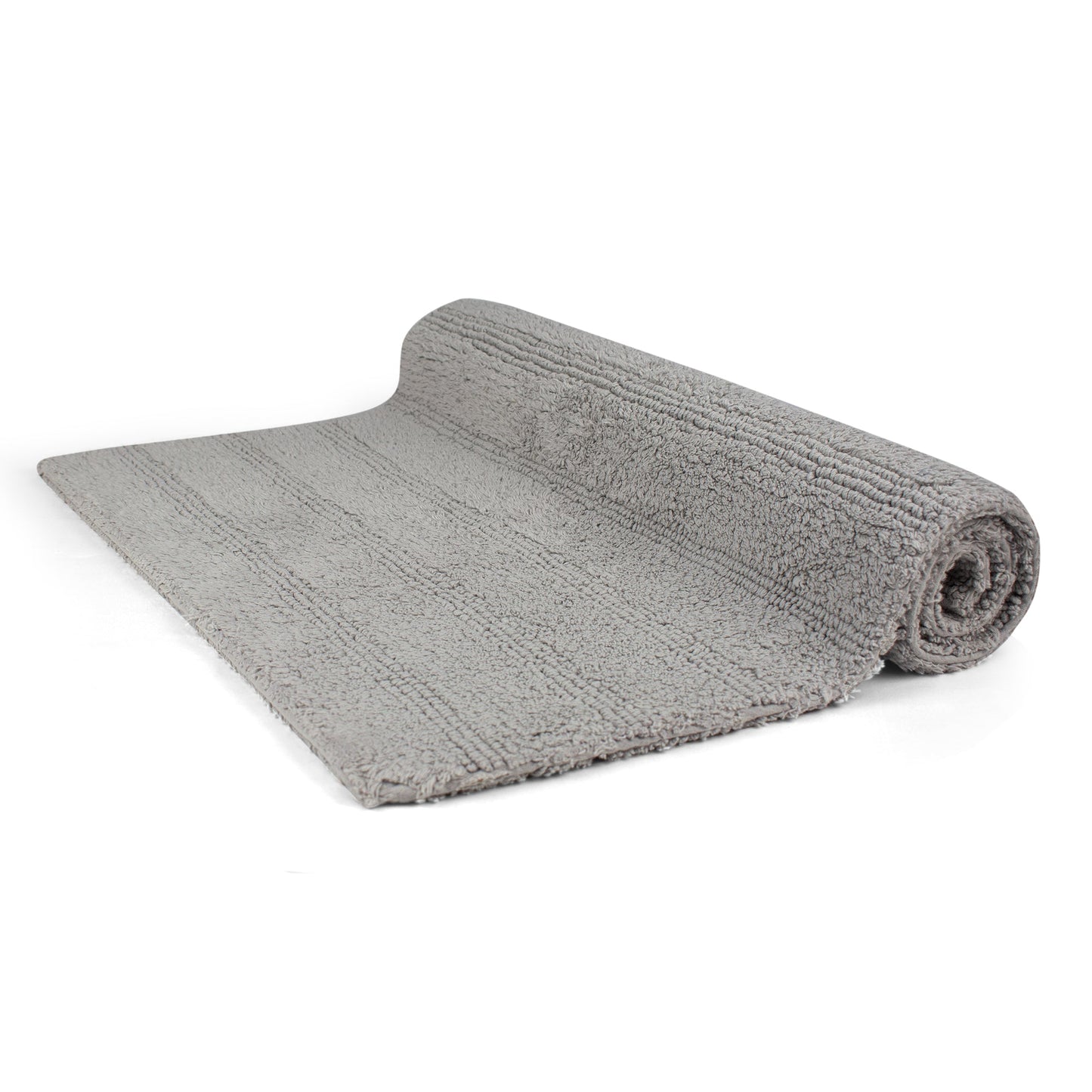 Grey Stripe Textured Bath Mat