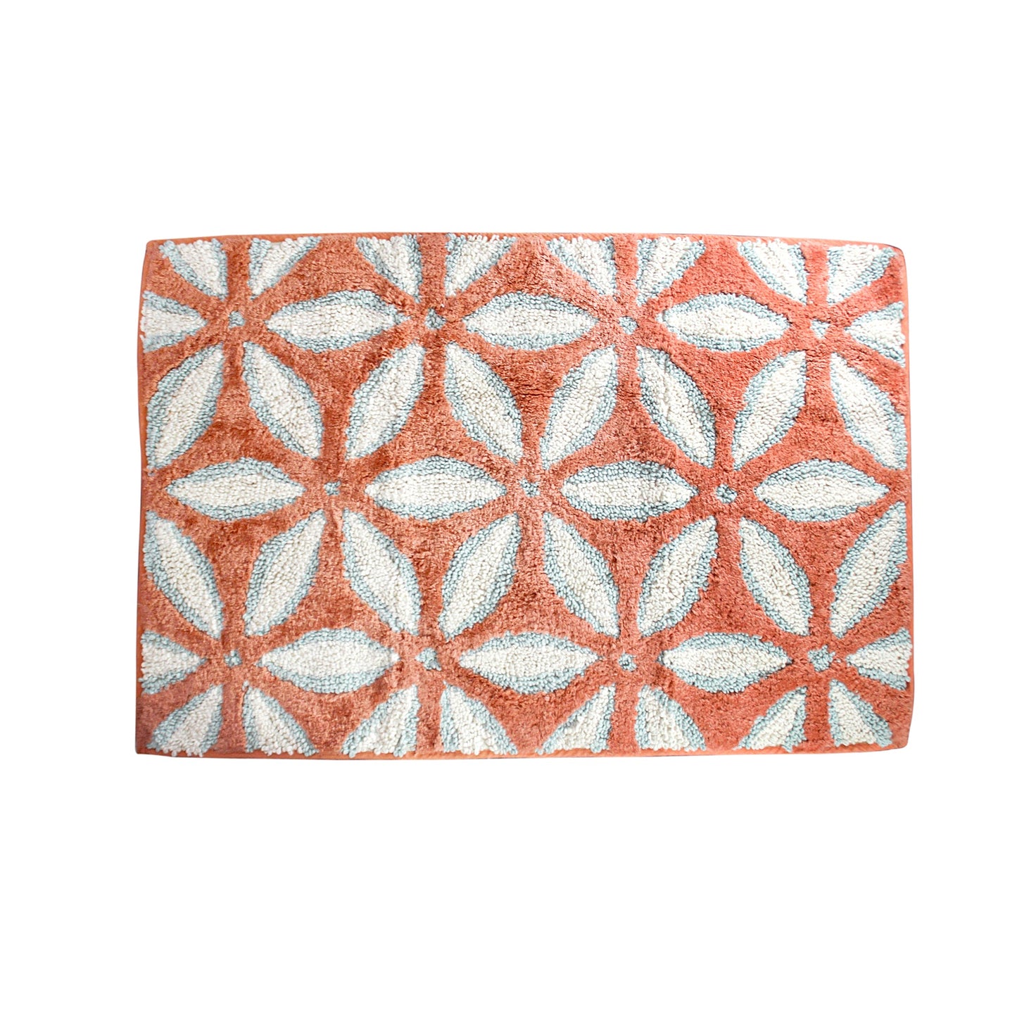 Cotton Bath Rug Orange Daisy 50x80cm