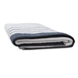 White Navy Stripe Bath Towel