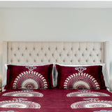 Premium Cotton Maroon Printed Bedsheet