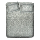 Premium Cotton Bedsheet - Cream & Light Green