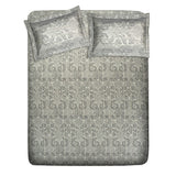 Premium Cotton Bedsheet - Cream & Grey