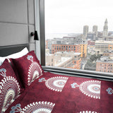 Premium Cotton Maroon Printed Bedsheet