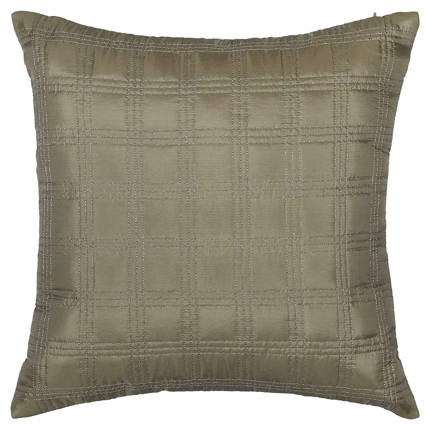 Faux Silk Quilted Bedcover - Silver Grey