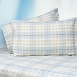 Premium Cotton Bedsheet Beige Mulberry Check