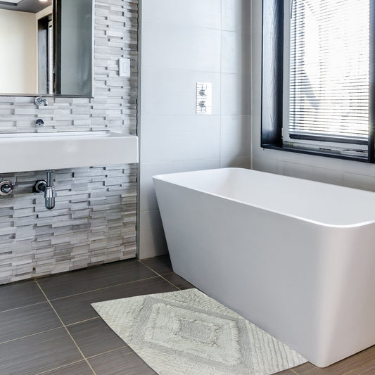 Boho Bath Mat - White