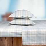 Premium Cotton Bedsheet Beige Mulberry Check