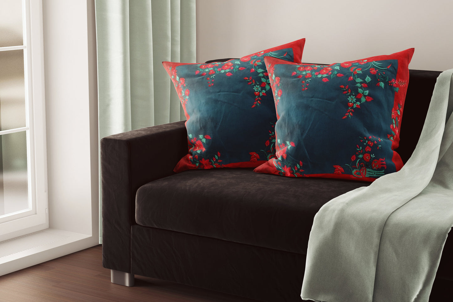Cushion Cover_ Blue & Red