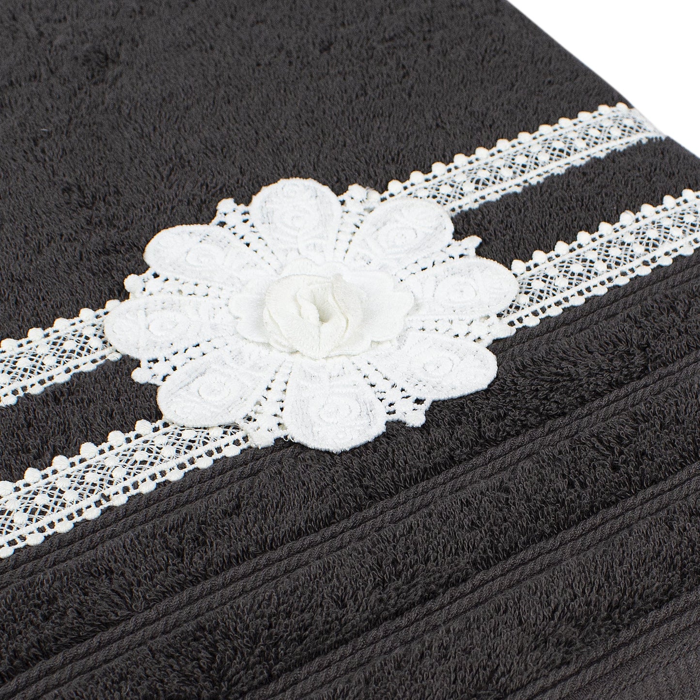 Royal Touch Charcoal Gray Lattice Towel