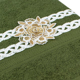 Royal Touch Olive Green Lattice Towel