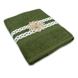 Royal Touch Olive Green Lattice Towel