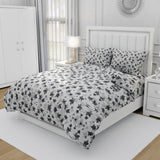 Premium Cotton Bedsheet - Off White and Grey Floral