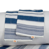 Premium Cotton Bedsheet - Indigo Stripe