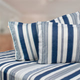 Premium Cotton Bedsheet - Indigo Stripe