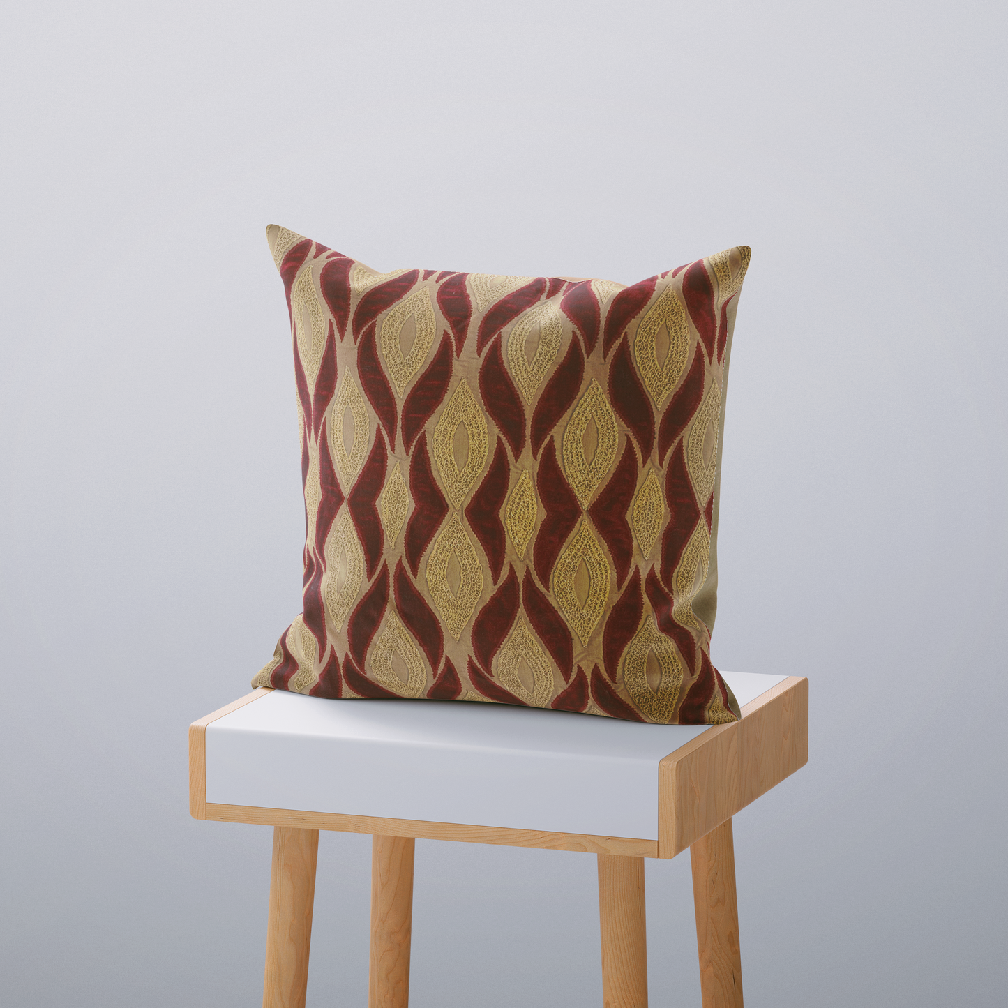 Cushion Cover - Maroon and Gold Petals