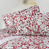 Premium Cotton Bedsheet - Maroon Floral