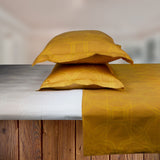 Premium Cotton Bedsheet - Ombre Brown Mustard