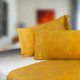 Premium Cotton Bedsheet - Ombre Brown Mustard