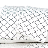 Premium Cotton Bedsheet - White Black Mosaic