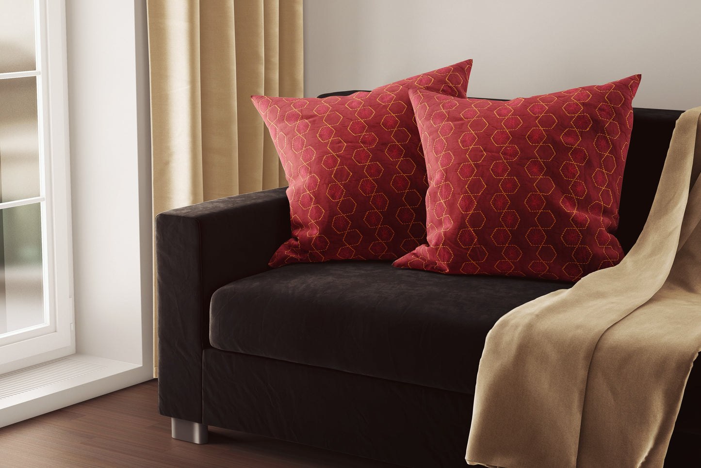 Cushion Cover - Burgundy Mosaic